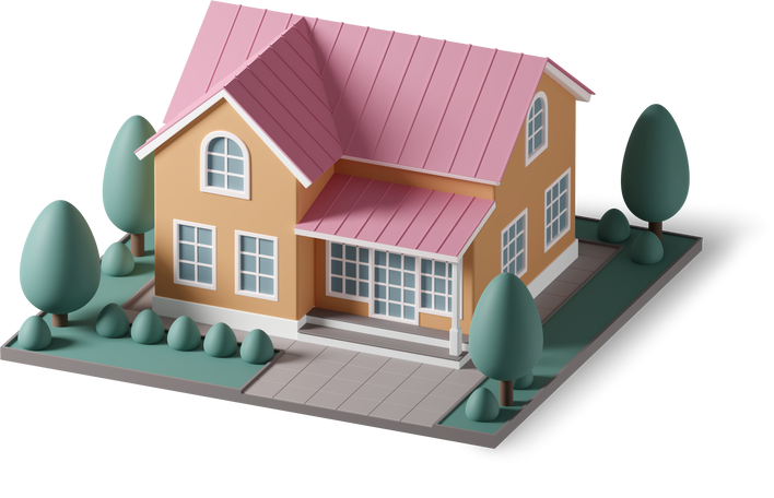 3D house PNG, SVG