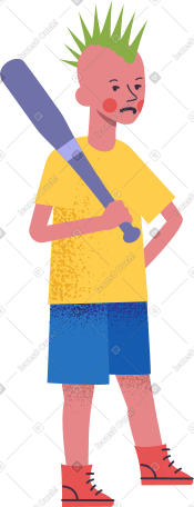 boy with bat PNG, SVG