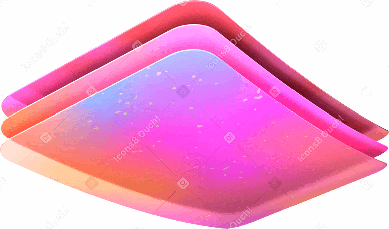 3D stack of layered plastic cards PNG, SVG