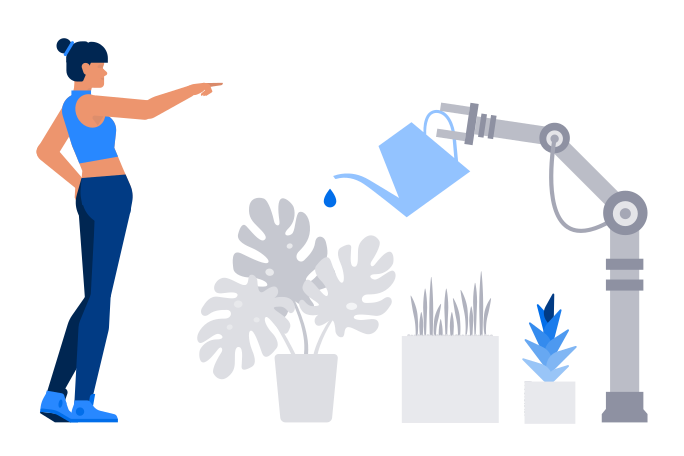 Illustration Robot jardinier aux formats PNG, SVG