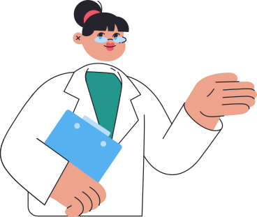 woman doctor with clipdoard showing something PNG, SVG