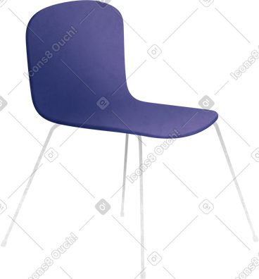 Chair with purple seat side PNG, SVG