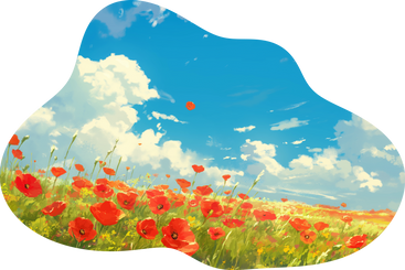 Poppy field background PNG, SVG