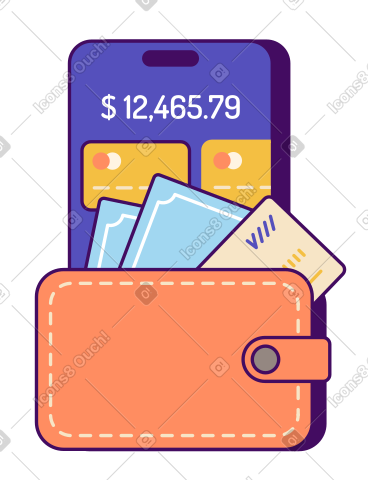 E-wallet with credit cards PNG, SVG