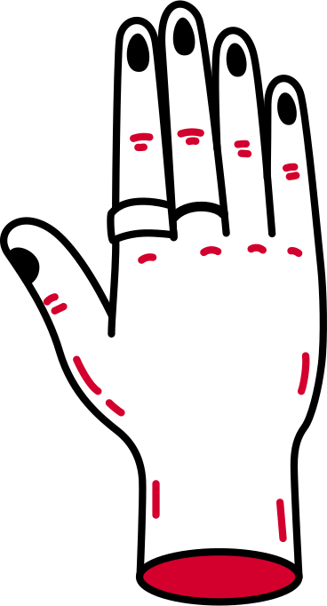 Рука с четырьмя пальцами вверх в PNG, SVG