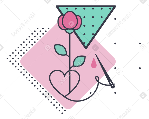 Embroidery Illustration in PNG, SVG