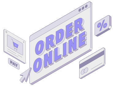 Lettering order online con testo di elementi di e-commerce PNG, SVG