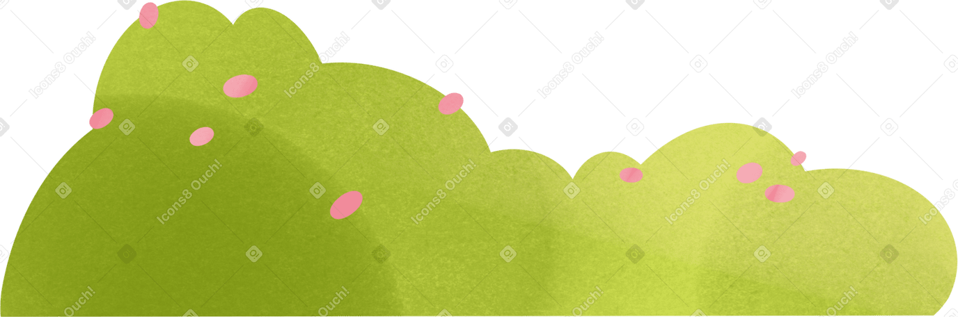 bush with pink flowers Illustration in PNG, SVG