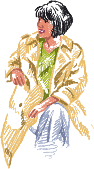 Young woman in a trenchcoat в PNG, SVG