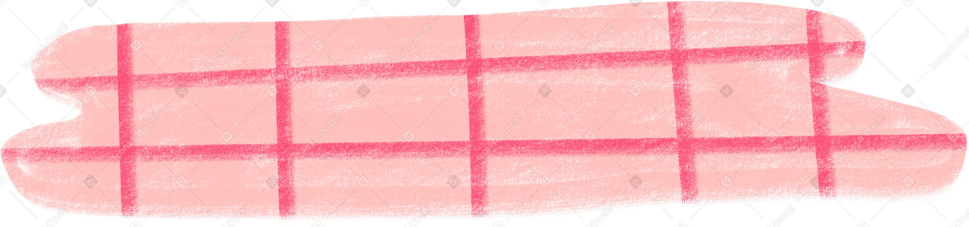 horizontal pink shape with plaid pattern PNG, SVG