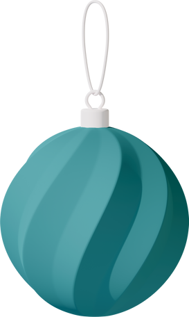 blue swirl christmas ball ornament Illustration in PNG, SVG