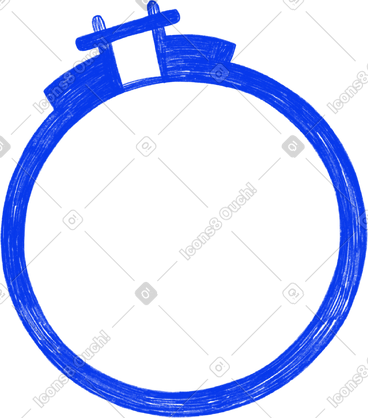 Blue round embroidery frame PNG, SVG