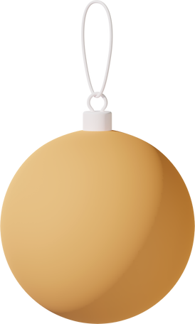 yellow christmas ball ornament Illustration in PNG, SVG