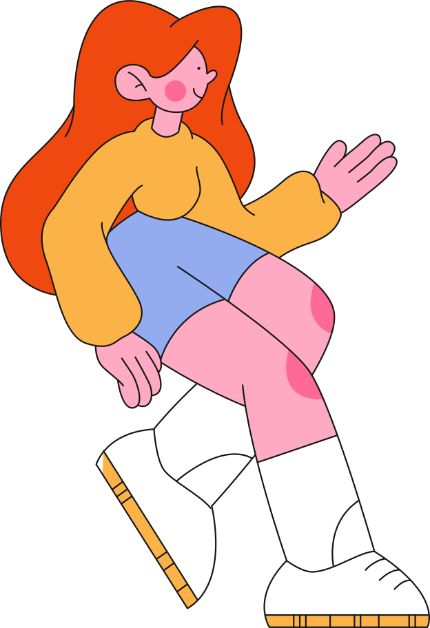 Иллюстрация sitting girl with red hair в PNG и SVG