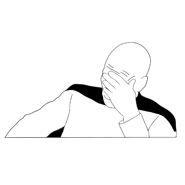 Disappointed man making facepalm gesture PNG, SVG