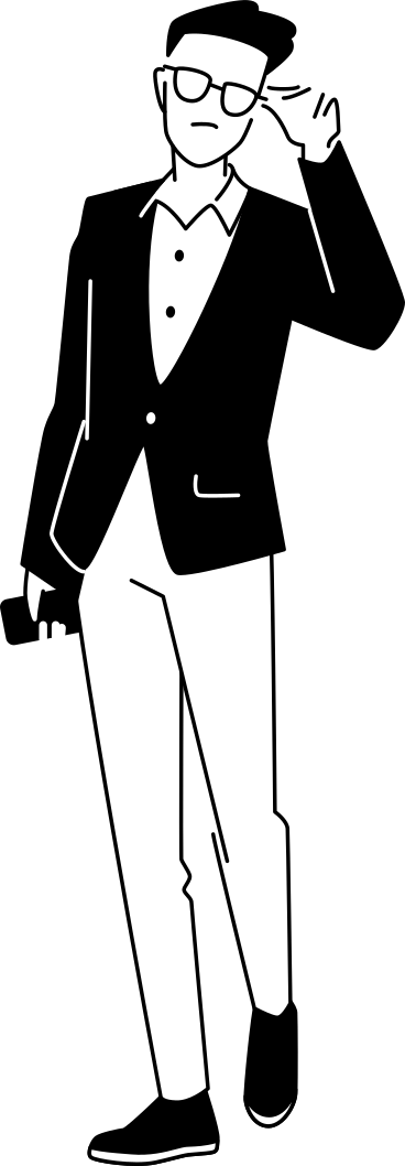 Eleganter junger mann mit brille PNG, SVG
