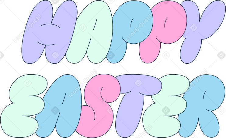 letras felices pascuas PNG, SVG