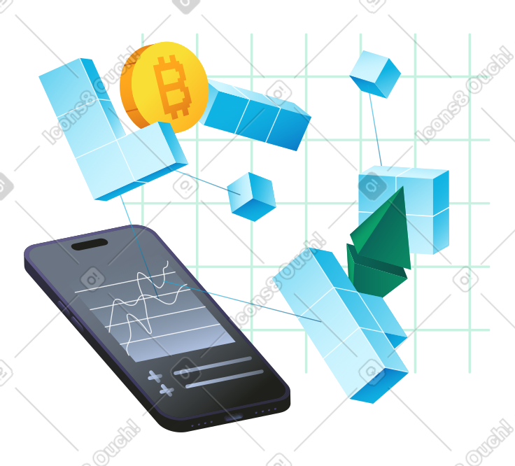 Crypto插图、图像，PNG、SVG格式。