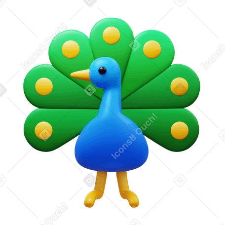 3D Pavo real PNG, SVG