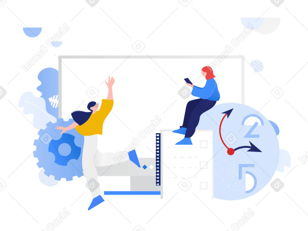 Work process Illustration in PNG, SVG