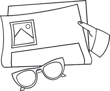 newspaper and glasses PNG, SVG