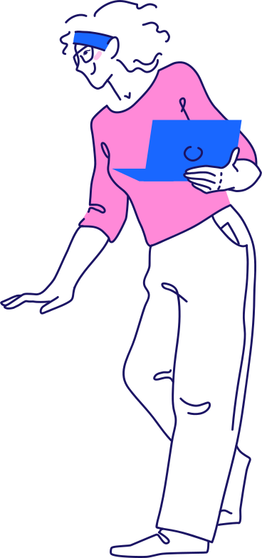 woman in a bandage with a laptop in her hands PNG, SVG