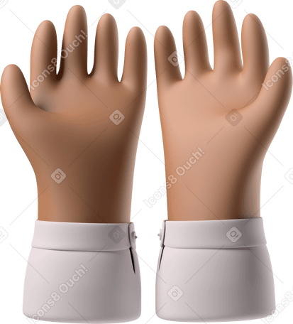 3D Brown cupped hands PNG, SVG