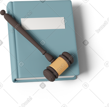 Judges gavel on law book PNG, SVG