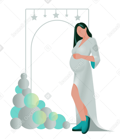 Беременная женщина в день матери в PNG, SVG