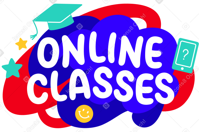 Online classes lettering PNG, SVG