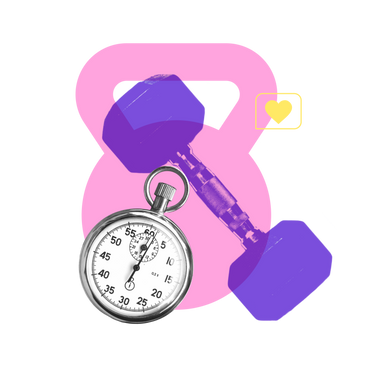 sport equipment: stopwatch, dumbbell and kettlebell PNG, SVG