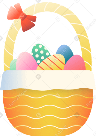 Easter basket Illustration in PNG, SVG