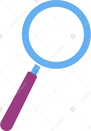 magnifier with burgundy handle Illustration in PNG, SVG