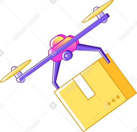 drone with box PNG, SVG