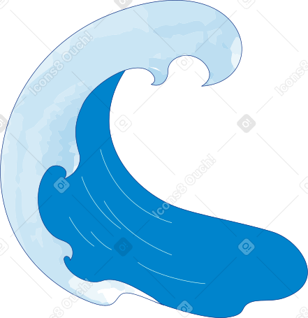 wave Illustration in PNG, SVG
