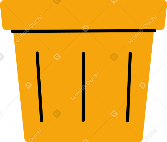 Cubo de basura naranja PNG, SVG