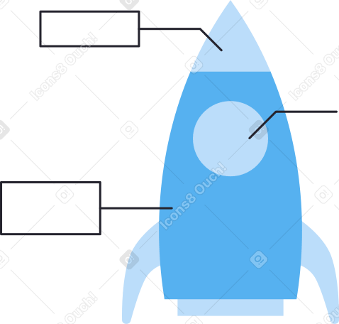 rocket scheme with markings Illustration in PNG, SVG