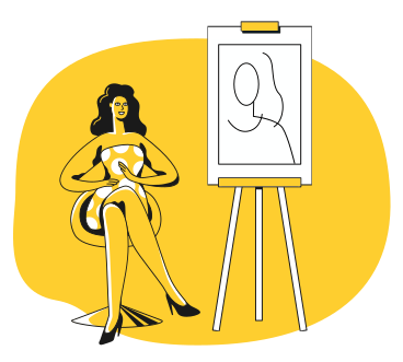 Woman sitting and posing for a portrait PNG, SVG