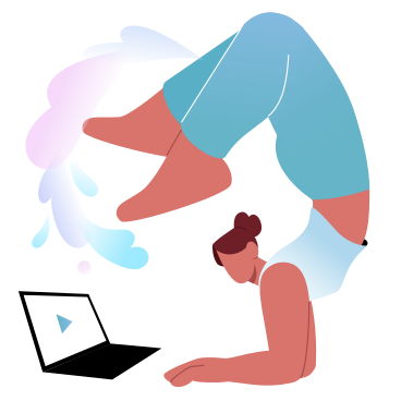 Frau, die an einem online-yoga-kurs teilnimmt PNG, SVG