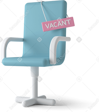 3D hiring chair Illustration in PNG, SVG