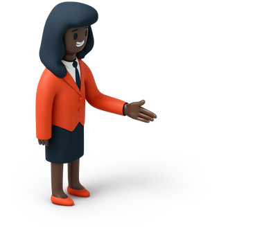 Smiling black woman holding out her hand PNG, SVG