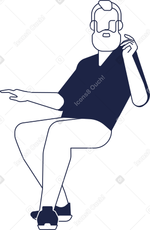 adult man sitting Illustration in PNG, SVG