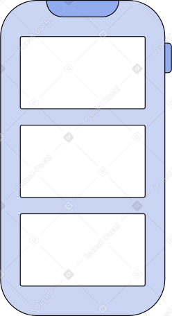 mobile phone with windows Illustration in PNG, SVG
