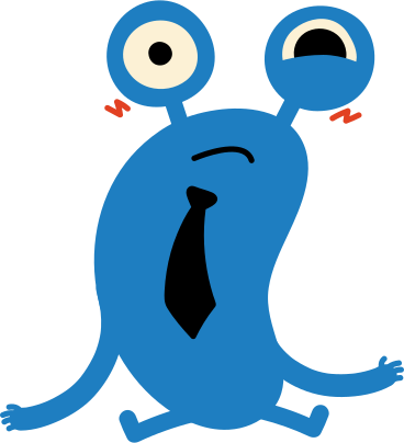 blue character is confused PNG, SVG