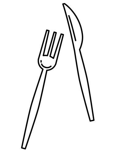 Juego de cubiertos, cuchillo y tenedor. PNG, SVG