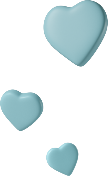floating blue hearts PNG, SVG