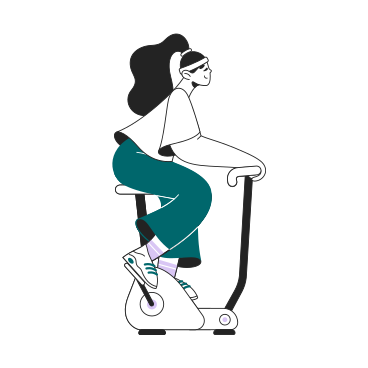 Girl works out on a simulator PNG, SVG