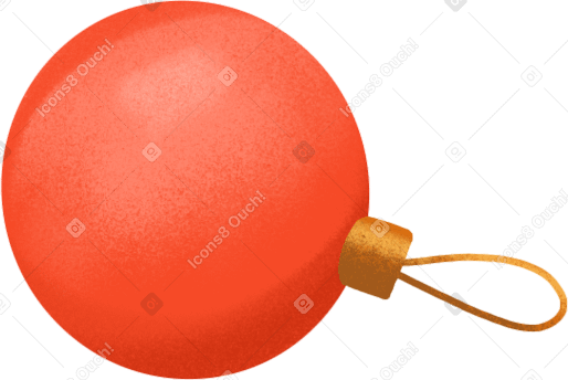 christmas tree toy in the shape of a red ball в PNG, SVG