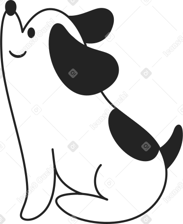 sitting dog Illustration in PNG, SVG