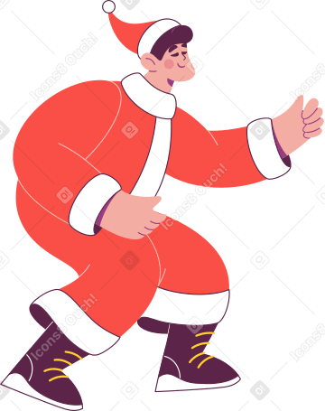 santa claus without skis Illustration in PNG, SVG